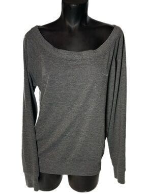 adidas Women's Charcoal Gray Wide Scoop Neck Sweatshirt